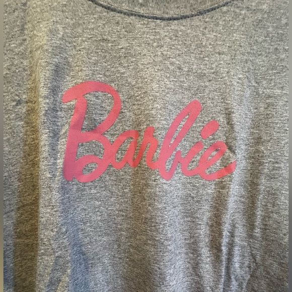 Barbie Print Tee Shirt Gray Large NEW - Picture 2 of 3